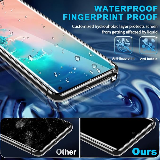 3 Pack Galaxy S10 Screen Protector, HD Clear Tempered Glass, Fingerprint Unlock, 3D Curved, Scratch Resistant, No Bubble for Samsung Galaxy S10 5G Glass Screen Protector - Image 5