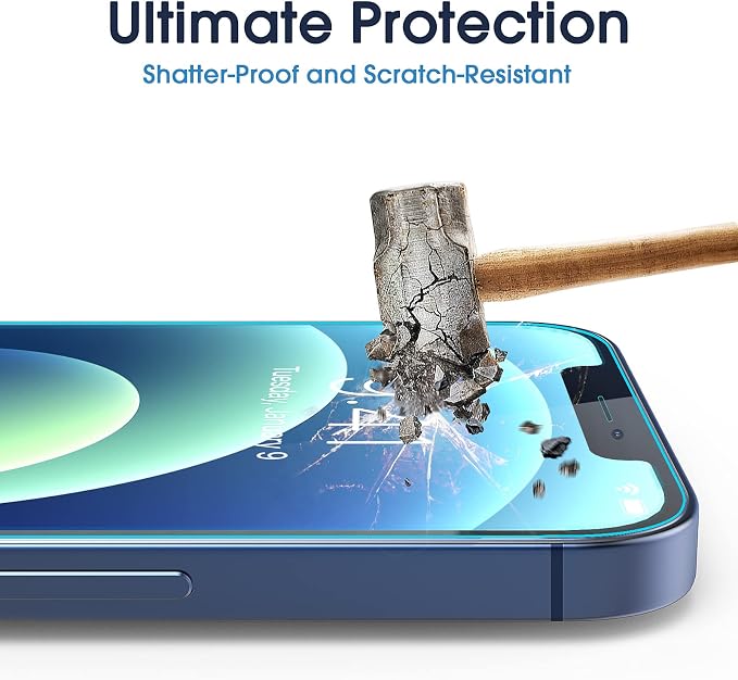 amFiIm OneTouch for iPhone 12/12 Pro Screen Protector 6.1" Tempered Glass | Auto-Alignment, 30s Install, Bubble Free, 9H Hardness, Scratch & Drop Protection, HD Clear, Case Friendly, 2 Pack (12P-6.1'') - Image 5