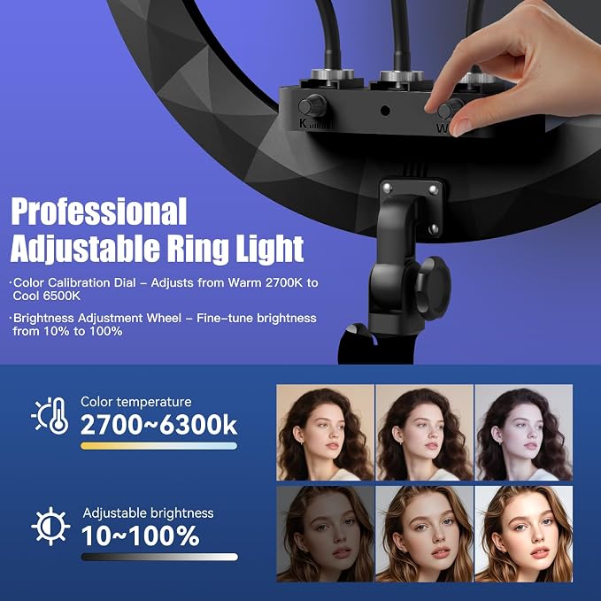 Ring Light Wall Mount with Phone Holder 19'', 45.7" Triangle Boom Arm | Rotatable Wall Mounted Light Stand for Photography Lighting Studio, Live Streaming, Salon, Barber Light, Beauty Tattoo Light - Image 3