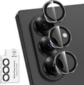 for Samsung Galaxy Z Fold 7 Camera Lens Protector, Individual Metal Ring Tempered Glass Lens Cover, [Strong Adsorption] Scratch Resistant Ultra-Thin HD Clear Lens Cover, 1 Set-Black Ring by Btscase