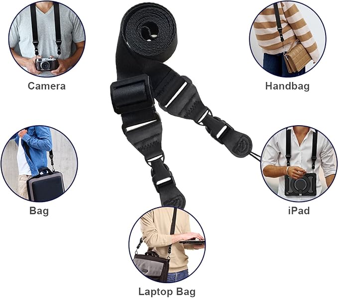 1 PACK Adjustable Shoulder Strap, Durable Nylon Neck Portable Lanyard, Suitable for iPad, iPhone, Camera, Binocular, Crossbody Laptop, Luggage Bag - Image 4