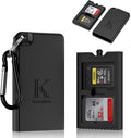 Pop-up Small Memory Card Case Holder for 2 SD SDHC SDXC Cards & 2 CFexpress Type A Cards with Carabiner, Portable Anti-Shock Splash-Proof SD CFA Card Case Storage Protector Organizer Keeper Container by Kiorafoto