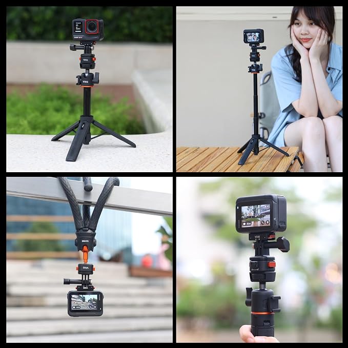 VRIG Quick Release Base Mount Kit for GoPro Accessories, Magnetic Quick Release Camera Tripod Mounts for Insta 360, DJI Osmo Action 5Pro/4/3,Go Pro Hero 13 12 11 10 9,with 1/4" Screw Hole for Tripod - Image 7