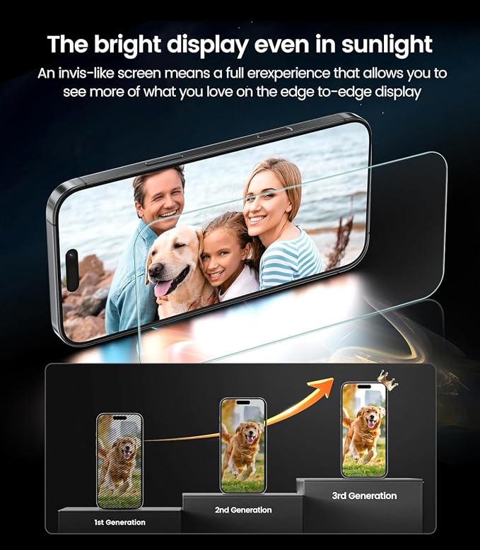 EZ-GLAZ-4 Pack for iPhone 17 Pro Max Screen Protector (6.9") HD Clear | 12FT Military Grade Shatterproof, TOP 9H+ Tempered Glass Film with Flawless Fit Box, Scratch Resistant, Bubble-Free - Image 9