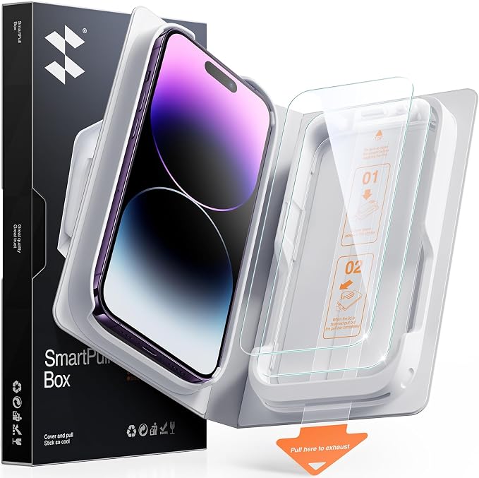 SMARTDEVIL 2 Pack Tempered Glass for iPhone 14 Pro Screen Protector | Military-Grade Shatterproof Protection, Crystal Clear, 9H Hardness, Fast & Easy Installation, Scratch Proof, Case Friendly by SmartDevil