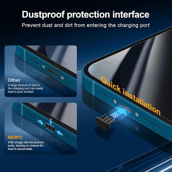 NEW'C 3x Privacy for iPhone 13 Screen Protector (6.1 inches)+ 3x Camera Lens Protector, Sensor Protection, Case Friendly Tempered Glass Film + Dust Plug- Enhanced Privacy Angle of 28 Degrees - Image 7