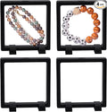 Framendino, 4 Pack Black 3D Floating Frame Display Case Challenge Coin Holder Stands 4.3x4.3x0.8 Jewelry Storage Box for AA Medallion Shells by Framendino