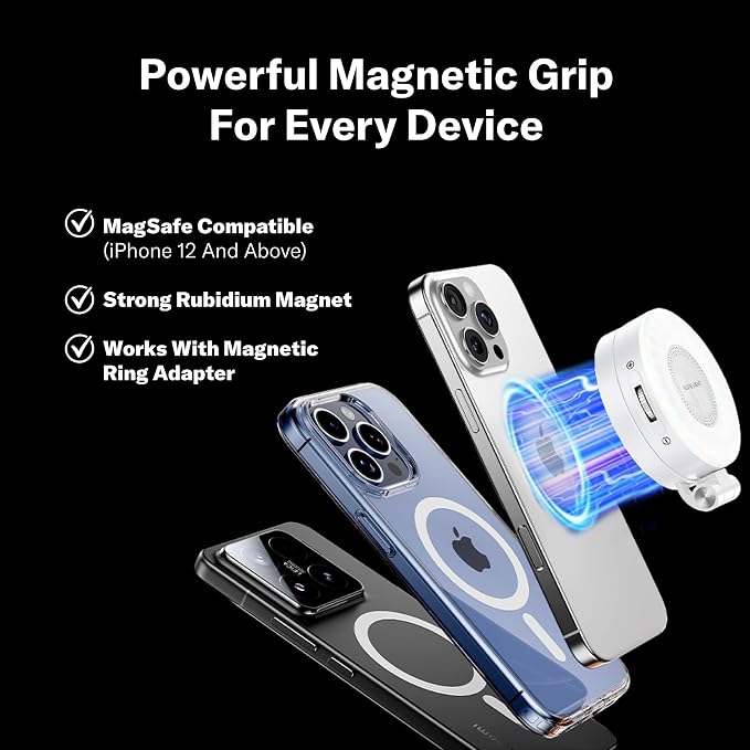 Magnetic Phone Selfie Light - Ring Lights Mirror Phone Attachment | Compatible for iPhone MagSafe Android with Magnetic Ring - Portable LED Fill Light for Selfies Camera Photo Video Recording - Image 4