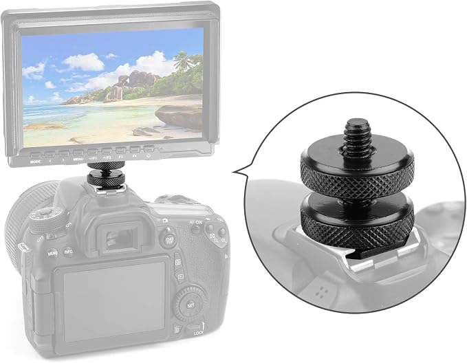 Camera Hot Shoe Mount to 1/4"-20 Tripod Screw Adapter Cold Shoe Mount,2Pcs | 1/4 Cold Shoe Mount Adapters,Universal Camera Rig for Camera Cage,DSLR,LED Video Light,Shotgun Mic,Field Monitor,Vlogging - Image 2