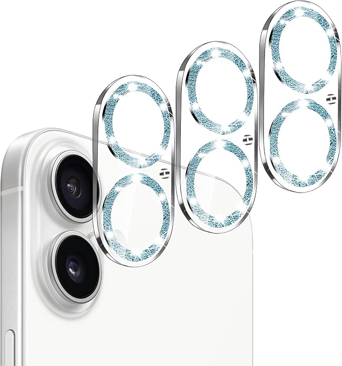 Dengduoduo Camera Lens Protector for iPhone 16 and 16 Plus 3 Pack, Tempered Glass, Ultra HD, 9H Hardness, Anti-Scratch, Case Friendly, Easy to Install [No Affect on Night Shots] by Dengduoduo