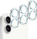 Dengduoduo Camera Lens Protector for iPhone 16 and 16 Plus 3 Pack, Tempered Glass, Ultra HD, 9H Hardness, Anti-Scratch, Case Friendly, Easy to Install [No Affect on Night Shots] by Dengduoduo