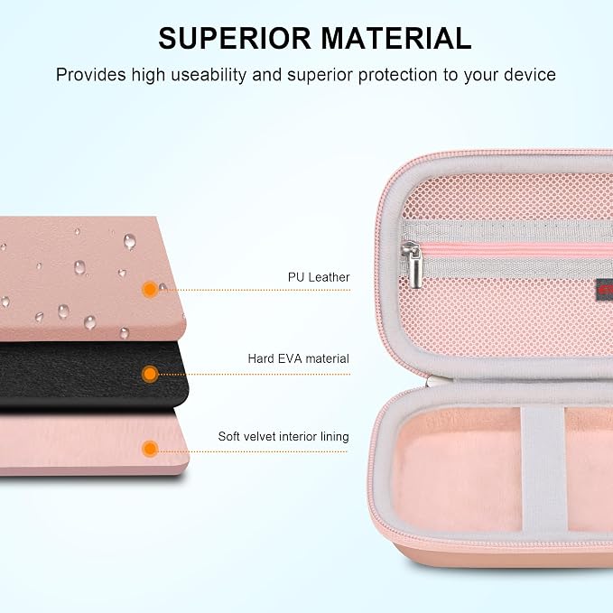 Elonbo Carrying Case for Kodak Step Instant Smartphone Photo Printer, Portable Mini Color Wireless Mobile Print Digital Camera Hard Travel Bag, Picture Printer Storage Holder, Rose Gold+ - Image 5
