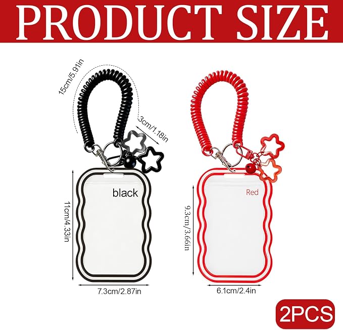 2 Pack Cute Photocard Holder Keychain,Kpop Photo Card Holder | Creative Photo Protector Keychain Accessories for Bus Card, Daily Display & Travel Decorations Gifts - Image 2