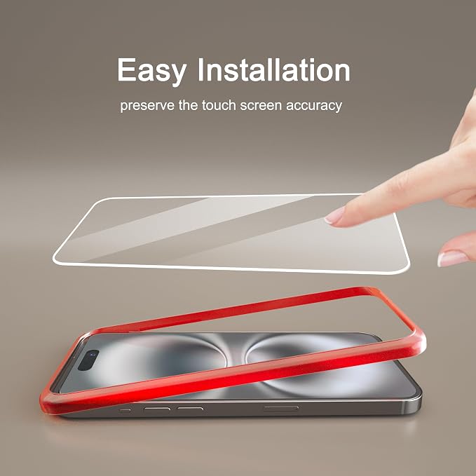 Ailun Screen Protector + Camera Lens Protector for iPhone 16, 3+3 Pack | 6.1 inch, Installation Frame, Case Friendly, Tempered Glass Film, Not for iPhone 16e/16 Pro/Plus/Pro Max - Image 6
