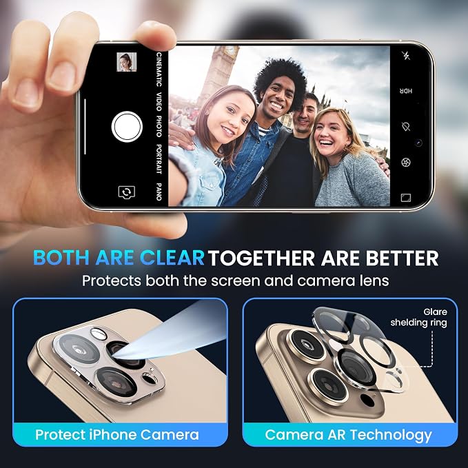 Fotbor for 3Pack iPhone 16 Pro Screen Protector with 3Pack Camera Lens Protector, 9H+ Tempered Glass Easy Installation Kit, Case Friendly iPhone 16 Pro - Image 5