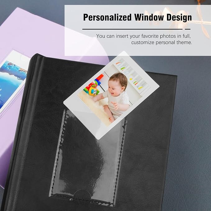 Veicevol 180 Pockets Photo Album for Fujifilm Instax Mini Camera, Black | Photo Album with Writing Space for Polaroid, Leather Cover, Secure Storage, Capture Every Story, Collect Precious Moments - Image 9