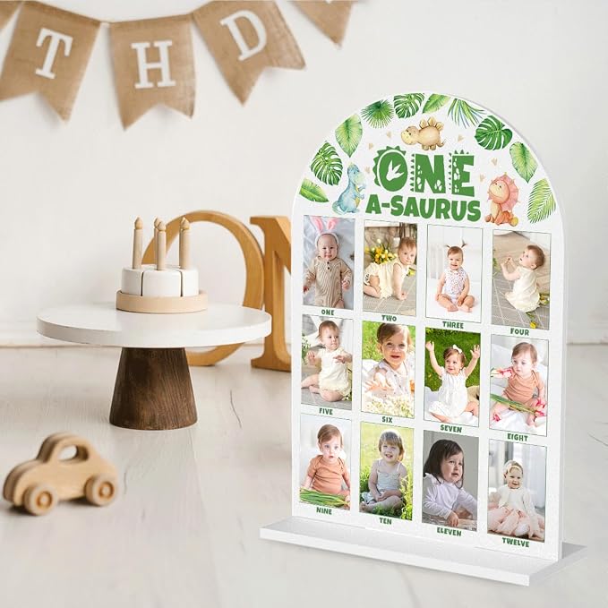 My First Year Photo Board Baby Milestone Signs One Year of Baby Photo Board, Best Babies Keepsake 10x14 Inches Acrylic Sign Decor Fits 2" x 3" Photo A02 - Image 5