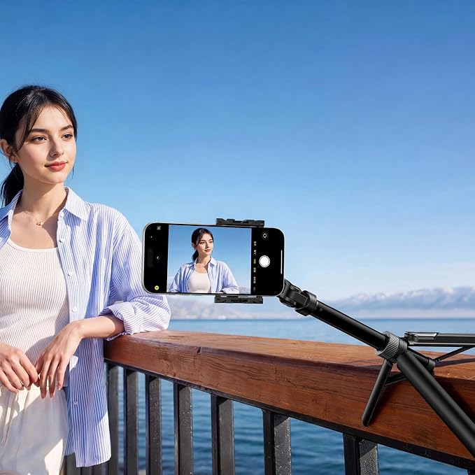 ULANZI TT86 Magnetic Tripod for iPhone 17, 35" Extendable Selfie Stick w Remote, 2-in-1 Phone Clip&Dual Cold Shoe Mounts-Lightweight Overhead Phone Tripod Stand for Vlogging, Travel, Video Recording - Image 7
