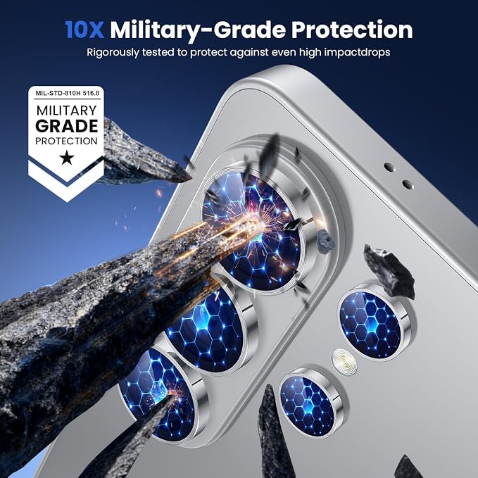 WSKEN for Samsung Galaxy S26 Ultra Camera Lens Protector - Ultra Thin | Case Friendly, 9H Shatterproof Tempered Glass, Anti Scratch Metal Circle, Camera Screen Protector Cover Accessories, Silver - Image 4