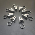 Coideal Small Curtain Clips with Hooks, 25 Pack Stainless Steel Hanging Clips for Curtains, RV Awning Lights, Camper Canopy Accessories, String Lights, Photos and Party Decorations (Silver) by Coideal