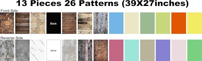 Product Photography Backdrops with Stand 39x27inch 26 Patterns Small Background Paper for Food - Image 4