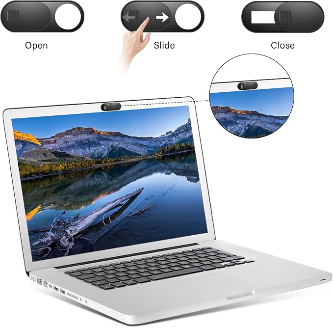 ZUCUCUC Laptop Camera Cover Slide, Camera Cover, 6 Pack Ultra Thin Webcam Cover Slide for Laptop, Desktop, PC, Tablet, Smartphone, Protect Your Privacy and Security(Black) - Image 8