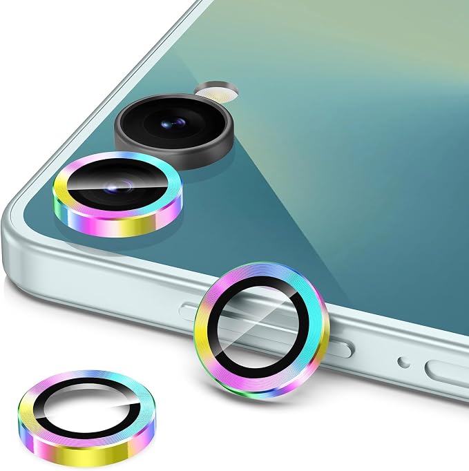 for Samsung Galaxy Z Flip 7 Camera Lens Protector, Individual Metal Ring Tempered Glass Lens Cover, [Strong Adsorption] Scratch Resistant Ultra-Thin HD Clear Lens Cover, 1 Set-Colorful - Image 2