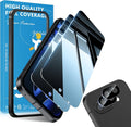 2+2 Pack for Google Pixel 9a Screen Protector Privacy Glass | 2 Pack Camera Lens Protector, Fingerprint Compatible, Anti Spy, 9H Hardness Glass by JavoYion