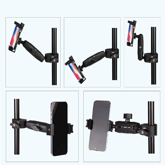 Music Boom Microphone Mic Stand Phone Holder Mount with Long Arm and Super Clamp 360° Rotation for Phone 14 13 12 11 MAX Pro Samsung Galaxy S22 S21 Google Pixel, 3.5 to 7" Smartphone - Image 8