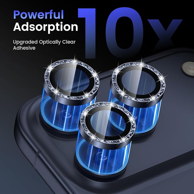 Tensea Camera Lens Protector Compatible for iPhone 17 Pro Max/17 Pro | Metal Aluminum Alloy Tempered Glass Cover Bling Camera Screen Protector Accessories, Case Friendly - Image 4