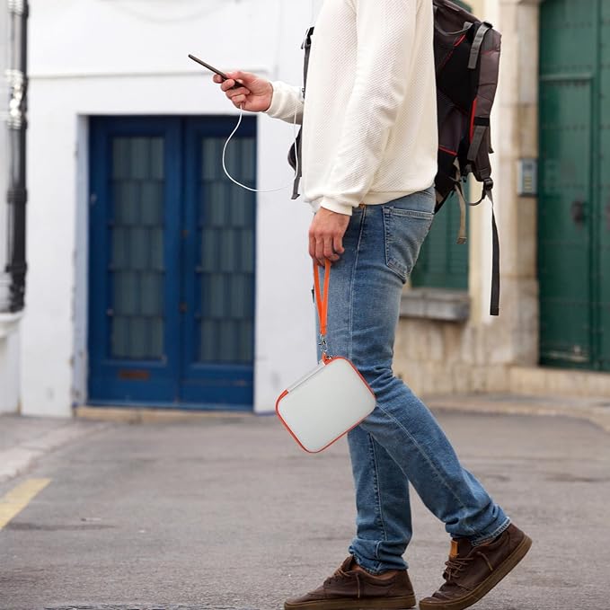 ALKOO Case for LaCie Rugged Mini 1TB/2TB/4TB/5TB External Hard Drive | Portable HDD Holder, Cable Pocket, SD Card Storage, for Photographers, Creators, Students, Office, Travel, Case Only, White - Image 7