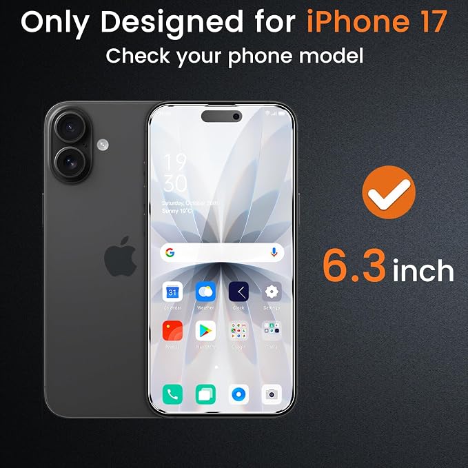 Lesakit 4 Pack Privacy Screen Protector for iPhone 17 6.3-Inch with 4 Pack Camera Lens Protector, Anti Spy Tempered Glass Film 9H Hardness Bubble Free Case Friendly - Image 2
