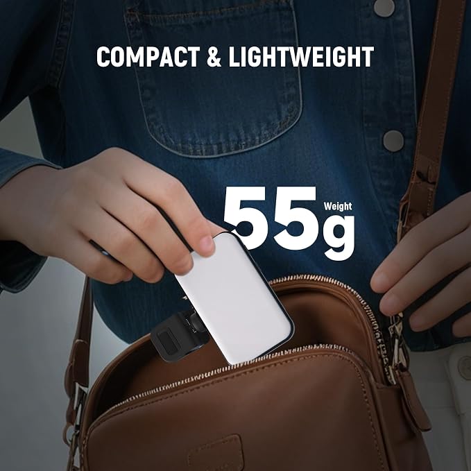 NEEWER Entry Level Version LED Selfie Light, 54 LEDs Plastic Clip on Phone Fill Lighting for iPhone, CRI88 650mAh, Portable for Computer Laptop Webcam Zoom Video Conference Makeup Recording, N8 - Image 5