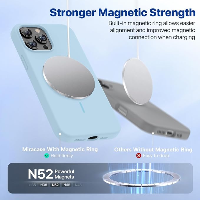 Miracase Magnetic for iPhone 13 Pro Case, Silicone, Soft Microfiber Lining - Image 5