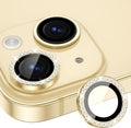 for iPhone 15/15 Plus Camera Lens Protector Bling Diamond, Yellow | Individual Metal, 9H Hardness, Scratch Resistant, Shockproof, Drop Protection, Case Friendly, Stylish Accessories by Xfilm