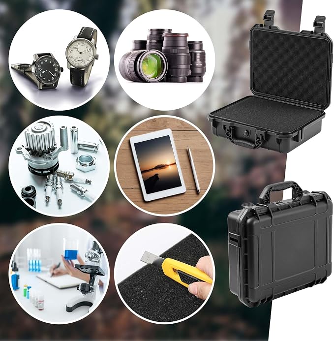 Relaxweex 1 Pcs Waterproof Hard Case with DIY Customizable Foam Insert Portable Protective Case with Knife for Camera Drones Equipments Tools Test Instruments(Black,20.5 x 15.8 x 8.5 Inch) - Image 7