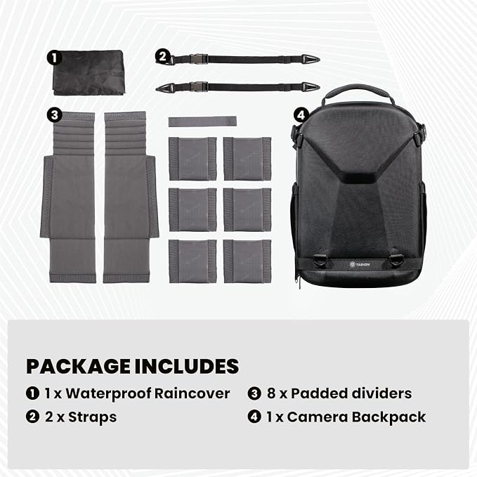 TARION Hard Shell Camera Backpack Bag for Photographers Compact 13L TRH | 3-Side Hard Case, 14.5" Laptop Compartment, External Load, Waterproof Raincover, for DSLR SLR Mirrorless Camera Drone - Image 7