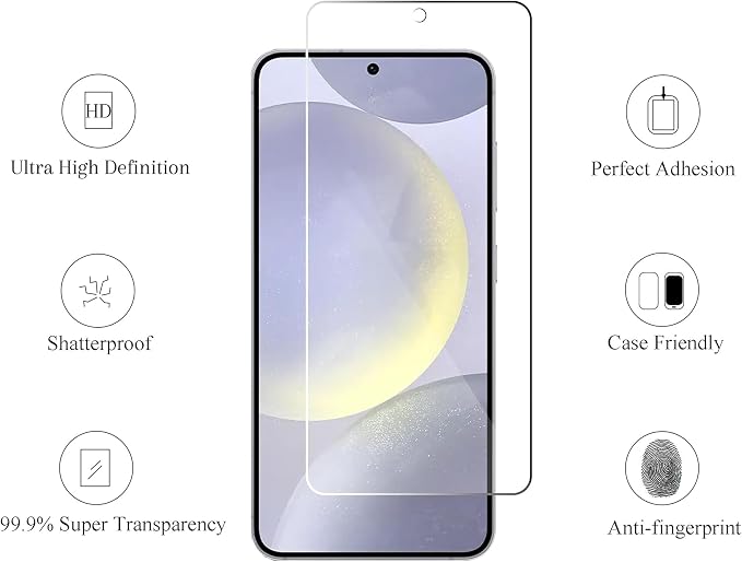 Ailun Screen Protector + Camera Lens Protector for Galaxy S24+ / S24 Plus | 3+3 Pack, 6.7 Inch, Tempered Glass, Fingerprint Unlock, 0.25mm, Anti-Scratch, Case Friendly, HD - Image 2