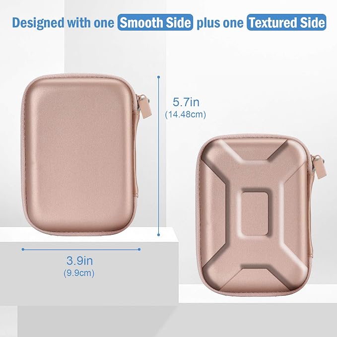 ProCase External Hard Drive Travel Case for 2.5" HDD/SSD -Rosegold | Fits Seagate Portable, Samsung T9, WD Elements, My Passport, Toshiba Canvio Basics, 1TB-5TB Drives, USB 3.0 HDD/SSD Storage - Image 6