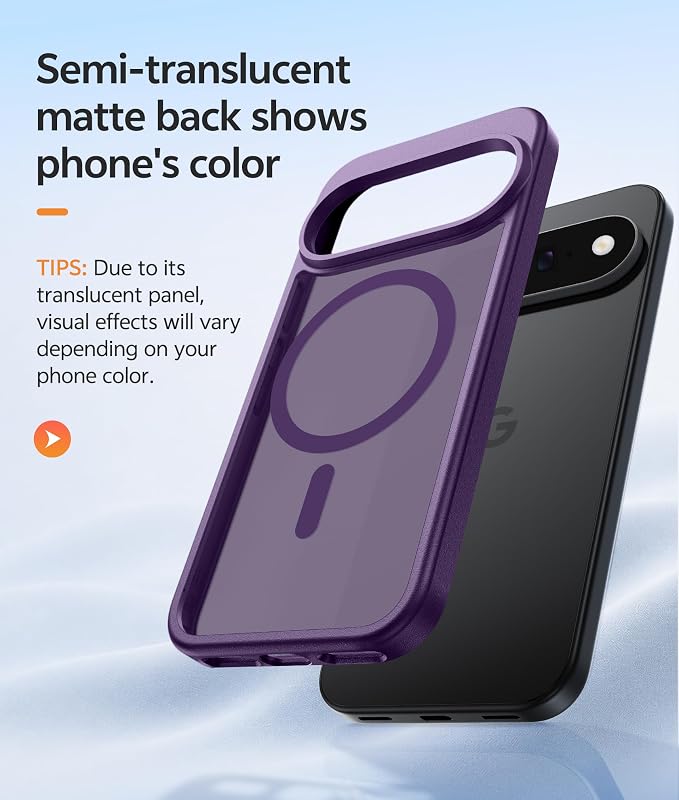 FNTCASE for Google Pixel 11 Pro Case / Pixel 11 Case, with Screen Protector | Fit for Magsafe, Translucent Matte, 14FT Military Grade Drop Protection, Shockproof Protective Phone Cover, Purple - Image 5