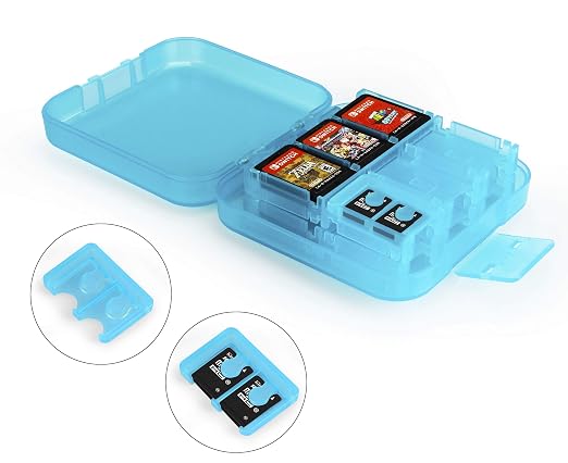 Amazon Basics Portable Game Storage Case for 24 Nintendo Switch Games, Game Card Slots, 3.4 x 3.4 x 1 Inches, Blue - Image 2