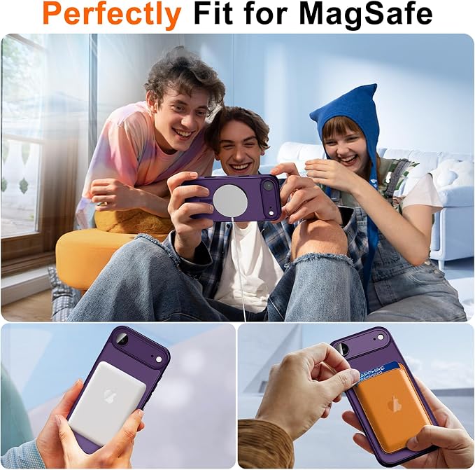 for iPhone Air Case with Privacy Screen Protector, Purple | Full Camera Protector, Magnetic, Compatible with MagSafe, Translucent Matte Shockproof Cover for iPhone 17 Air Women Girls - Image 5