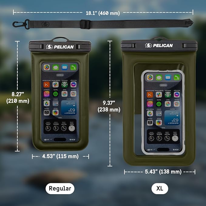 Pelican Marine Waterproof Phone Pouch (Regular) - Olive Green | Touchscreen IP68 Floating Waterproof Phone Case w/Detachable Lanyard - Fits All Phones - Beach Cruise Ship Travel Essentials - Image 5