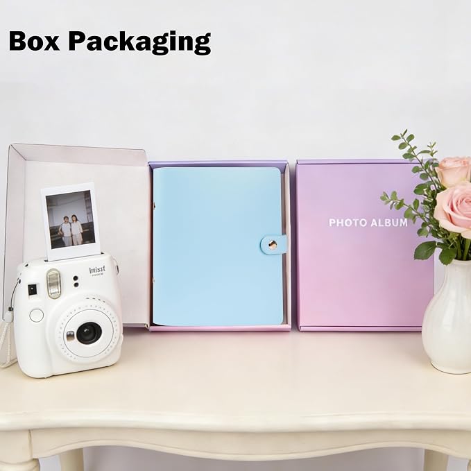 Ruibytree 320 Pockets Album for Instax Mini & Polaroid 2x3" Pictures, Blue | Gift-Ready Packaging, PU Leather Cover, Acid-Free Pages, Side-Loading Clear Pockets, Durable Binding, Easy Photo Viewing - Image 2
