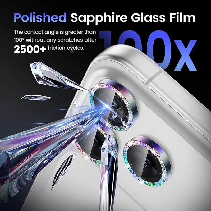 Tensea Camera Lens Protector Compatible for iPhone 17 Pro Max/17 Pro | Metal Aluminum Alloy Tempered Glass Cover Bling Camera Screen Protector Accessories, Case Friendly - Image 6