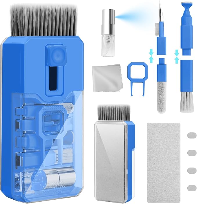 Keyboard Cleaner & Laptop Cleaning Kit, All-in-1 for Computer PC, SkyBlue | Electronics Deep Cleaning Reusable Brush Tool, Screen-Safe Spray, for iPhone iPad Macbook Airpod Camera, Gaming Accessories by Ordilend
