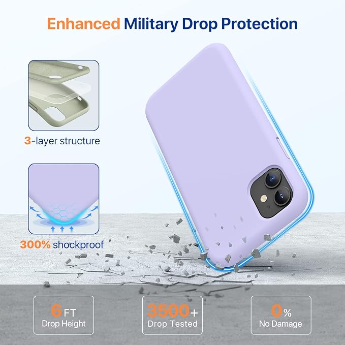 Miracase Silicone for iPhone 11 Phone Case, Light Purple | Soft Anti-Scratch Microfiber Lining, Premium Silicone Cover Shockproof Drop Protection Phone Case for 11 - Image 5