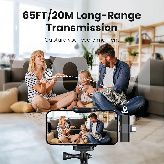 Wireless Lavalier Microphone for iPhone, Noise Cancelling | Crystal clear audio with noise reduction, plug and play with Lightning connector, perfect for TikTok and vlog - Image 8