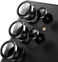 WSKEN for Samsung Galaxy S24 Ultra Camera Lens Protector - Ultra Thin | Case Friendly, 9H Shatterproof Tempered Glass, Anti Scratch Metal Circle, Camera Screen Protector Cover Accessories, Black by SmartProtectionGreenerFuture