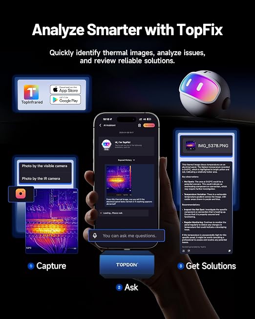 TOPDON TC001 Max Dual-Lens Thermal Camera for Any USB-C iPhone iPad Android | 512 x 384 TISR, 256 x 192 IR Resolution Imager, 25Hz Refresh Rate, -4°F~1022°F Temp Range, 40mK NETD, Blue - Image 5